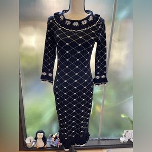 Knit Dress black and white
